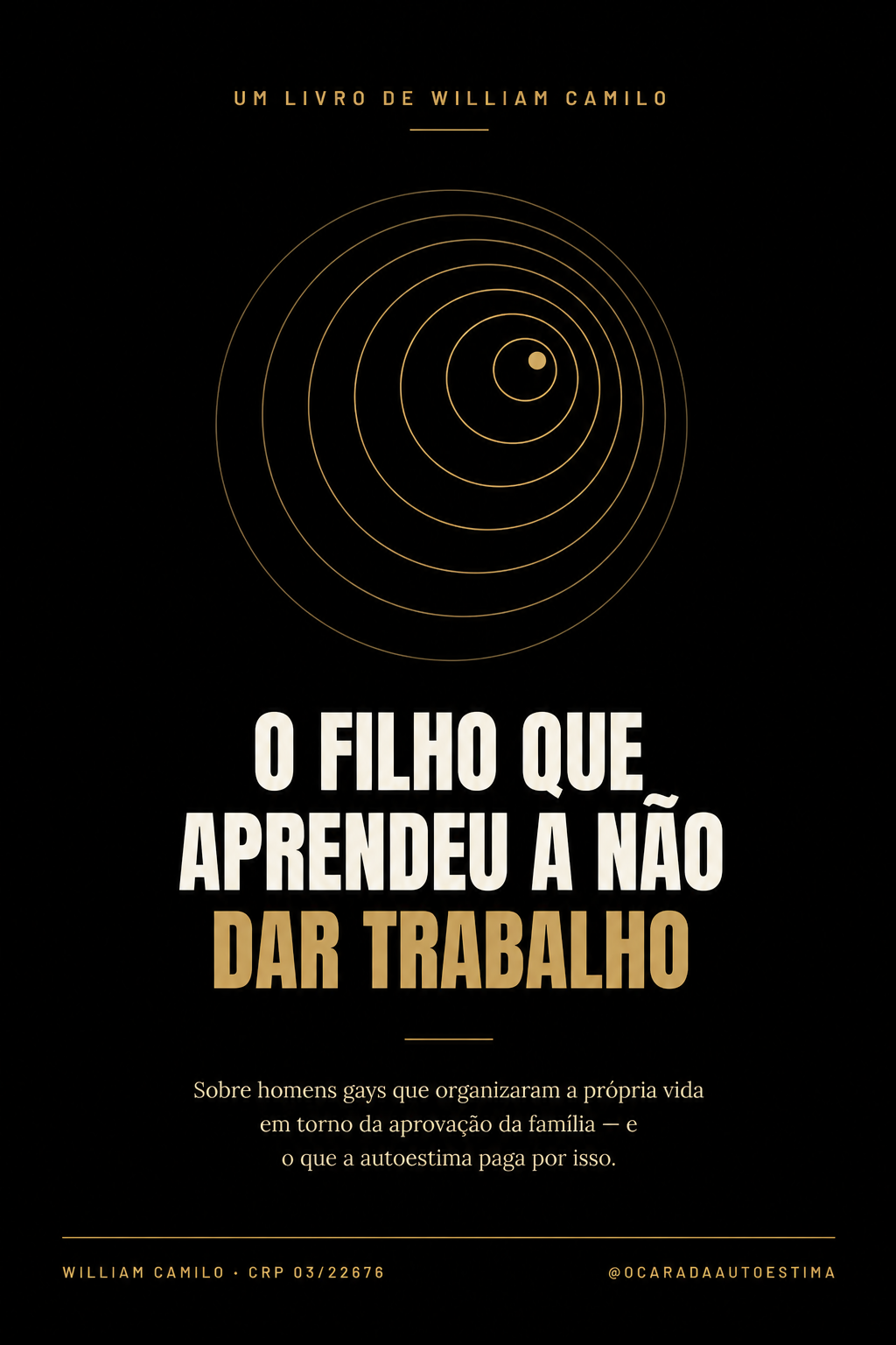 Capa do eBook O filho que aprendeu a não dar trabalho, sobre homens gays, família e autoestima, de William Camilo