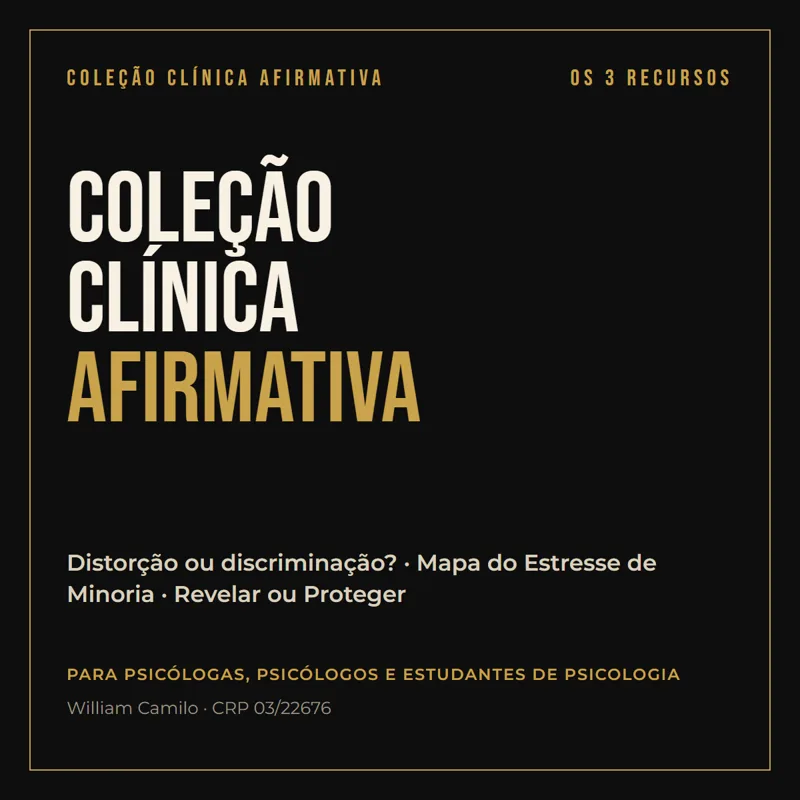 Capa da Coleção Clínica Afirmativa, recursos de TCC para psicólogos
