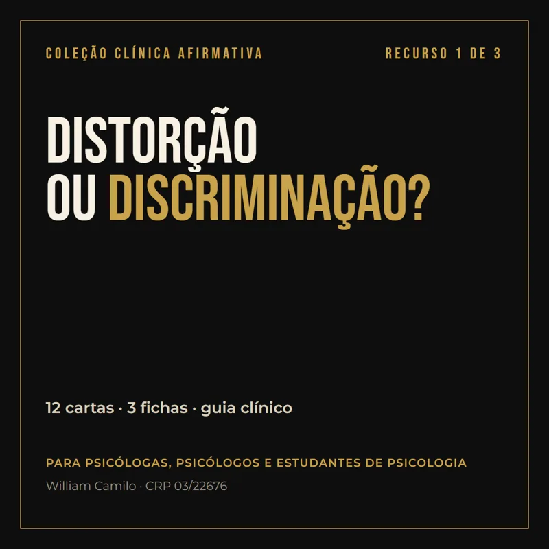 Capa: Distorção ou discriminação?, Coleção Clínica Afirmativa