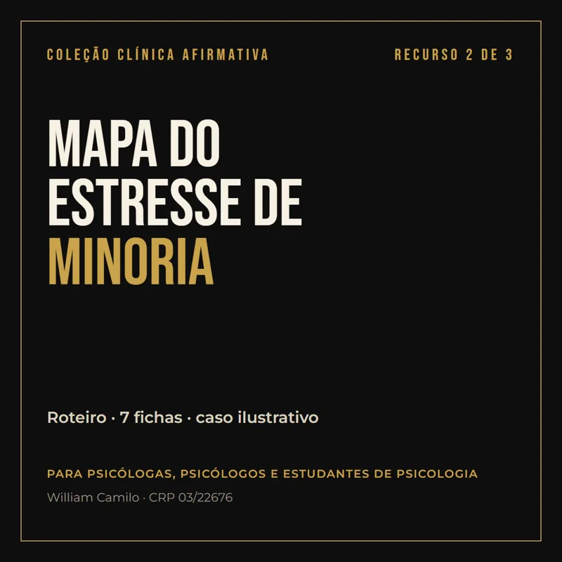 Capa: Mapa do Estresse de Minoria, Coleção Clínica Afirmativa